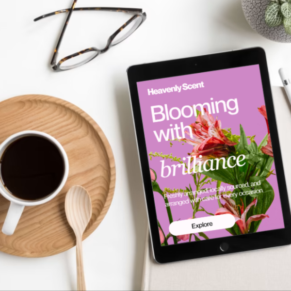 Florist website shown on an ipad